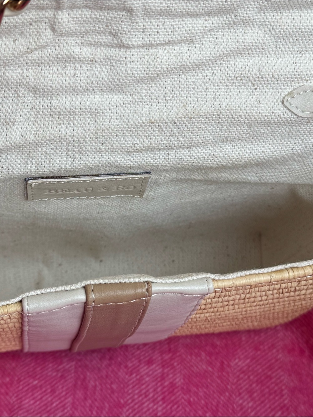 BEAU & RO Straw Shoulder Bag in Natural and Taupe - Picture 9 of 11